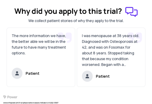 Osteopenia Patient Testimony for trial: Trial Name: NCT05541432 — N/A