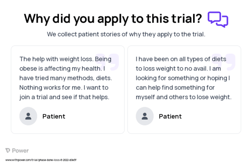 Weight Loss Patient Testimony for trial: Trial Name: NCT05548517 — N/A