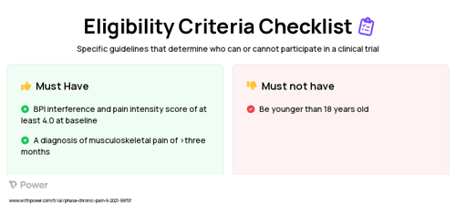 Brief CBT for Chronic Pain Clinical Trial Eligibility Overview. Trial Name: NCT04724694 — N/A