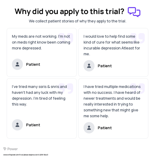 Major Depressive Disorder Patient Testimony for trial: Trial Name: NCT03428828 — N/A