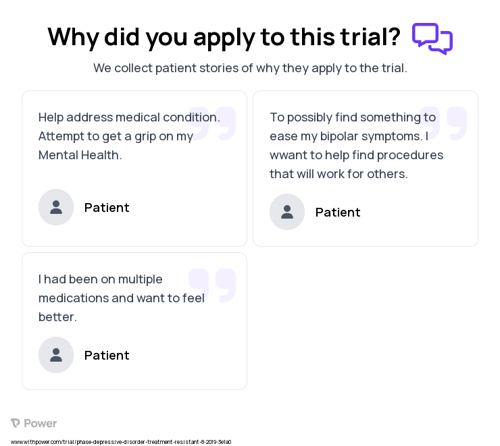 Bipolar Depression Patient Testimony for trial: Trial Name: NCT03887715 — N/A