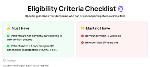 CB Sleep Clinical Trial Eligibility Overview. Trial Name: NCT05823142 — N/A