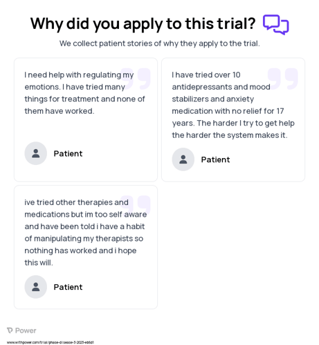 Mood Disorders Patient Testimony for trial: Trial Name: NCT05712057 — N/A