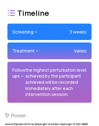 Body weight support system with balance perturbations (Behavioural Intervention) 2023 Treatment Timeline for Medical Study. Trial Name: NCT05110300 — N/A