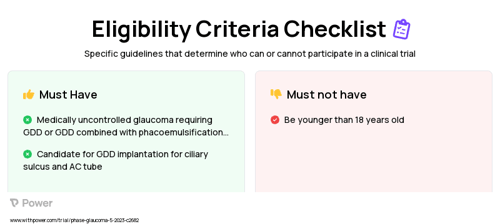 Anterior chamber (AC) tube placement (Procedure) Clinical Trial Eligibility Overview. Trial Name: NCT05924477 — N/A