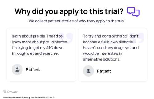 Prediabetes Patient Testimony for trial: Trial Name: NCT05580978 — N/A