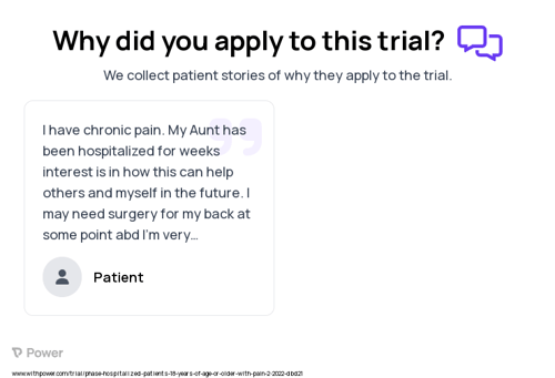 Patients with Pain Patient Testimony for trial: Trial Name: NCT05293275 — N/A