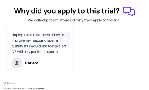 Male Infertility Patient Testimony for trial: Trial Name: NCT05479474 — N/A