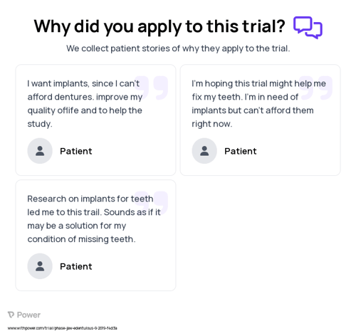 Toothless Jaw Patient Testimony for trial: Trial Name: NCT04237545 — N/A