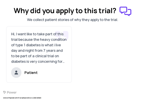 Type 1 Diabetes Patient Testimony for trial: Trial Name: NCT04219709 — N/A