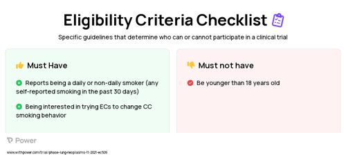 Participants smoke their usual brand of cigarettes for 26 weeks. (Procedure) Clinical Trial Eligibility Overview. Trial Name: NCT05144542 — N/A