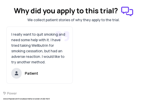 Tobacco Use Disorder Patient Testimony for trial: Trial Name: NCT05030272 — N/A