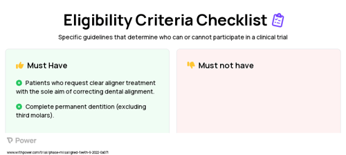 Optimizing Orthodontic Appliances Efficiency (Behavioural Intervention) Clinical Trial Eligibility Overview. Trial Name: NCT05573308 — N/A