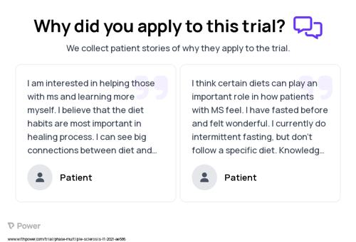 Multiple Sclerosis Patient Testimony for trial: Trial Name: NCT05007483 — N/A