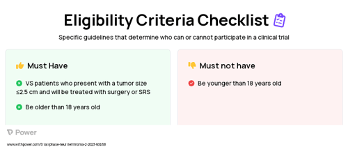 Microsurgical resection of VS Clinical Trial Eligibility Overview. Trial Name: NCT05702749 — N/A