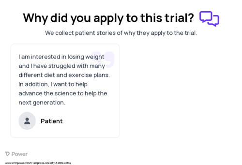 Obesity Patient Testimony for trial: Trial Name: NCT05289310 — N/A