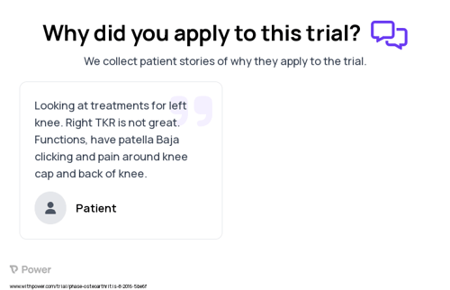 Osteoarthritis Patient Testimony for trial: Trial Name: NCT02839850 — N/A
