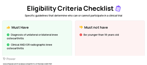 Exercise for Knee Osteoarthritis Clinical Trial Eligibility Overview. Trial Name: NCT05857605 — N/A