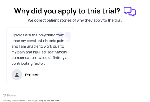 Post-Surgical Complication Patient Testimony for trial: Trial Name: NCT05221866 — N/A
