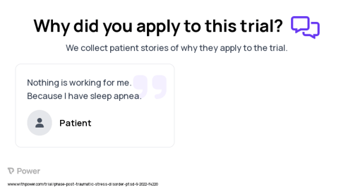 Post-Traumatic Stress Disorder Patient Testimony for trial: Trial Name: NCT05516277 — N/A