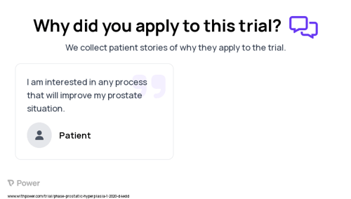 Enlarged Prostate Patient Testimony for trial: Trial Name: NCT04131907 — N/A