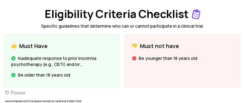 digital Cognitive Behavioral Therapy for Insomnia (Behavioral Intervention) Clinical Trial Eligibility Overview. Trial Name: NCT03724305 — N/A