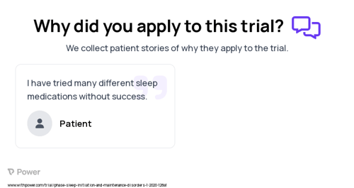 Chronic Insomnia Patient Testimony for trial: Trial Name: NCT04325464 — N/A