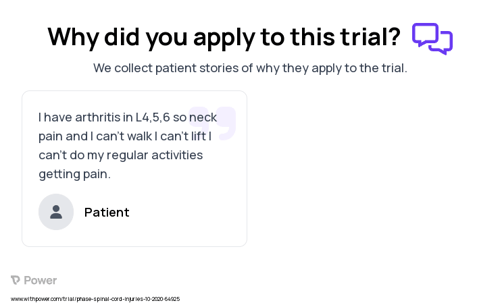 Spinal Cord Injury Patient Testimony for trial: Trial Name: NCT05589415 — N/A