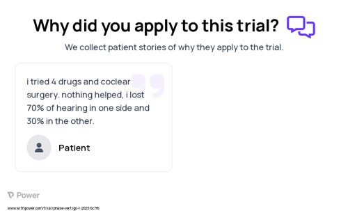 Vertigo Patient Testimony for trial: Trial Name: NCT05960786 — N/A