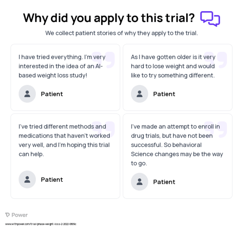 Obesity Patient Testimony for trial: Trial Name: NCT05231824 — N/A