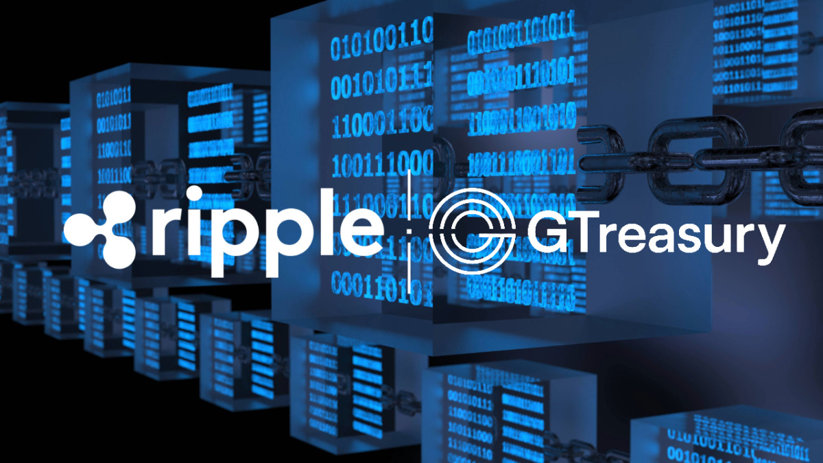 Ripple and GTreasury partnership graphic highlighting Ripple’s move into corporate treasury management