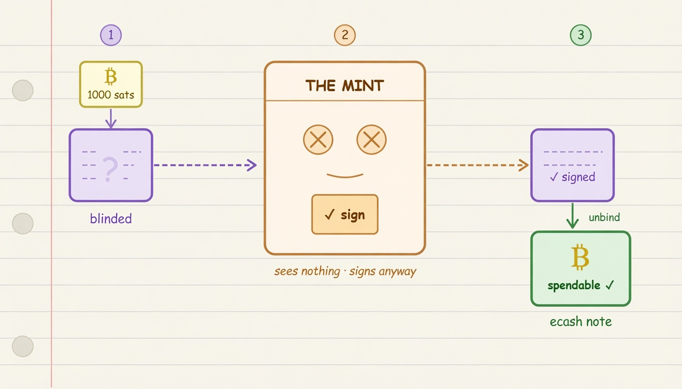 how fedimint works chaumian ecash & blind signatures