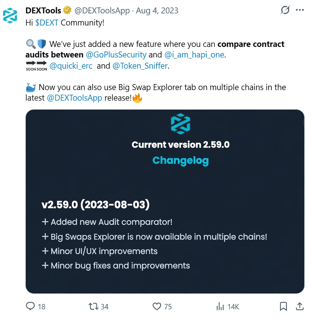 multi-provider audit comparison with dextools