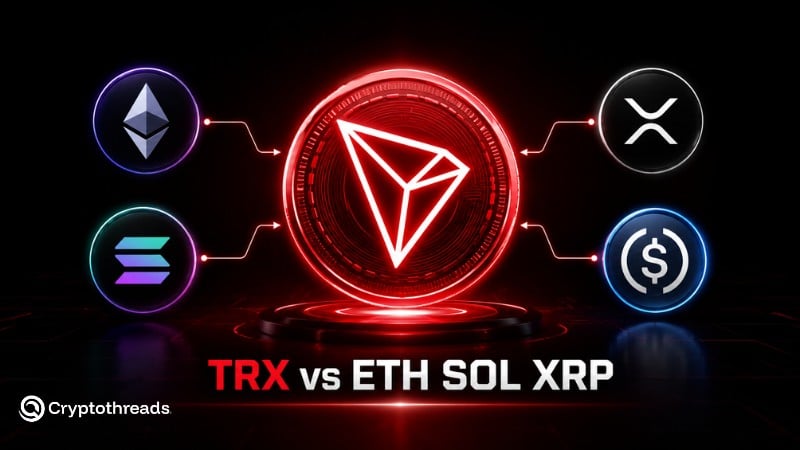 TRX Compared With Ethereum, Solana, XRP, and Stablecoins