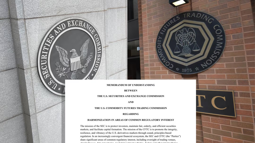 SEC-CFTC memorandum graphic showing 2026 regulatory coordination around market integrity, derivatives oversight, and crypto innovation.