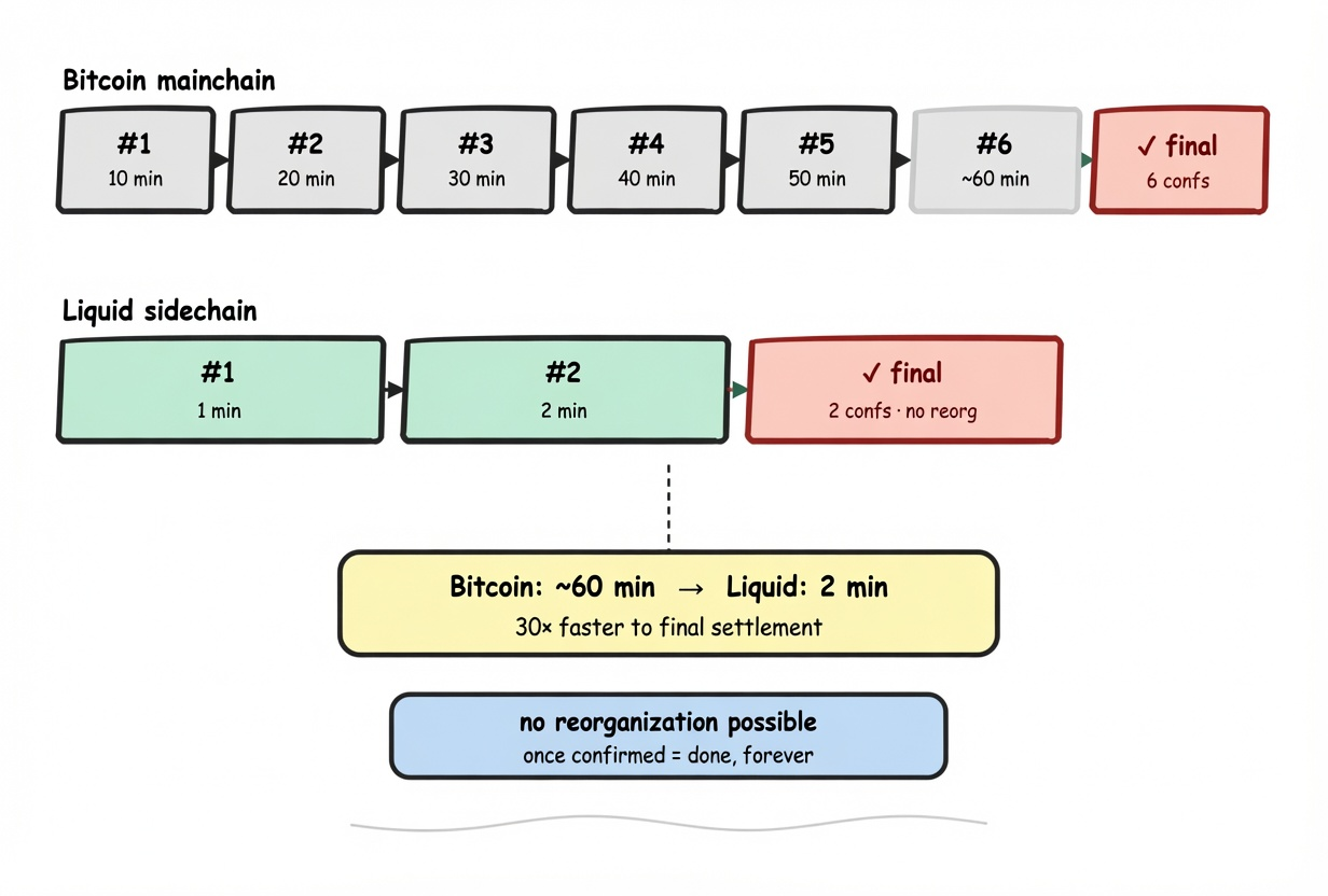 liquid network block time & transaction finality
