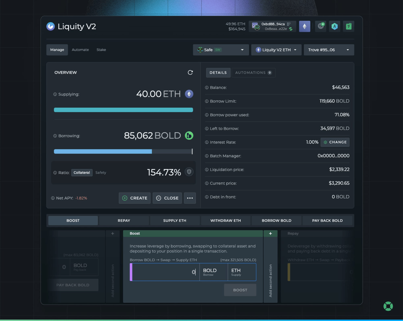 Liquity V2 is live on DeFi Saver. Source: DeFi Saver