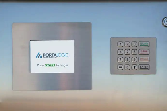 A Portalogic station with touch screen display driven by Portalogic software