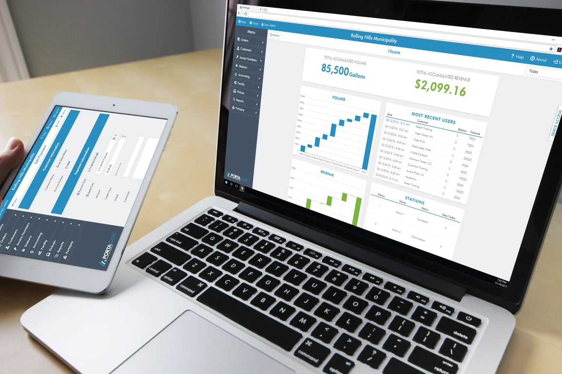 Portalogic management software can be viewed on both PC and tablet.