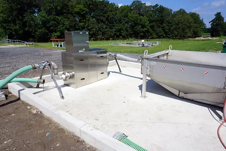 A Portalogic DS-25 Septage Receiving Station at the Pocomoke City Wastewater Treatment Plant.
