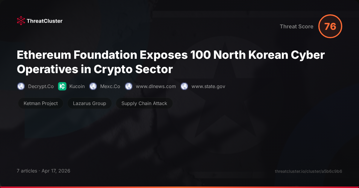 Ethereum Foundation Exposes 100 North Korean Cyber Operatives in Crypto Sector