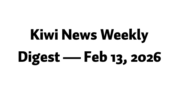 Kiwi News Weekly Digest — Feb 13, 2026