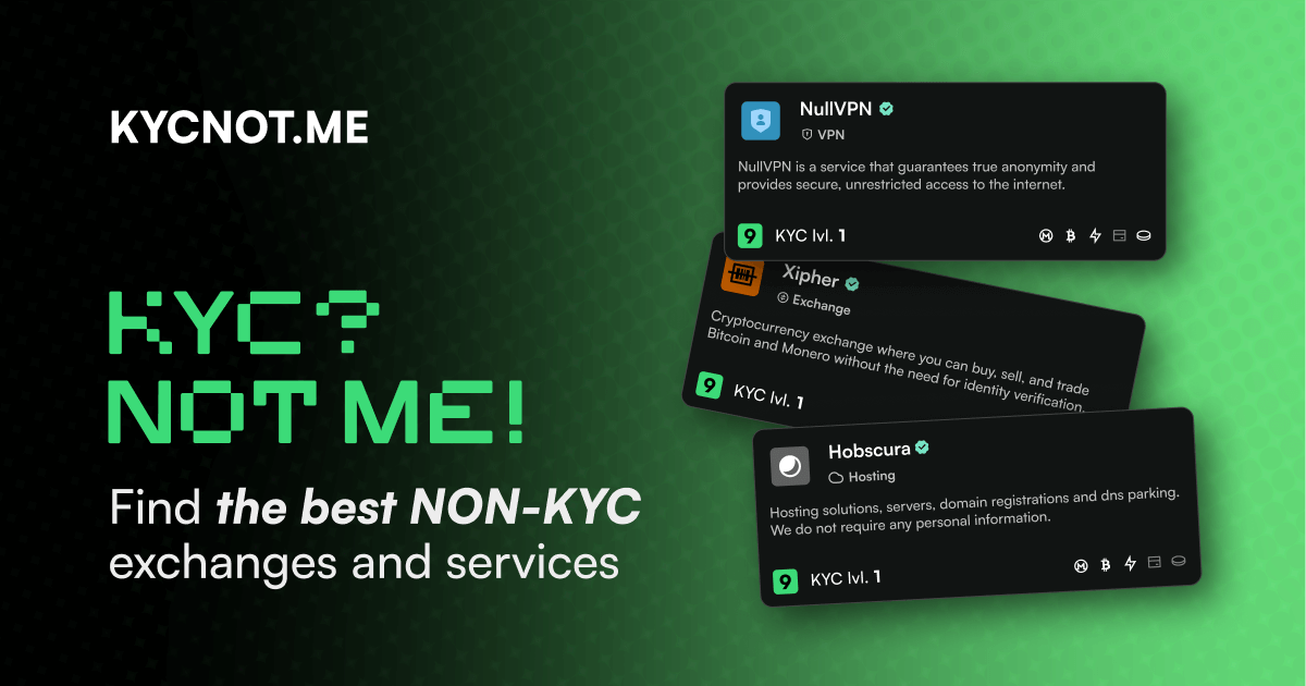 No-KYC Services Directory - Reviews & Privacy Scores | KYCnot.me