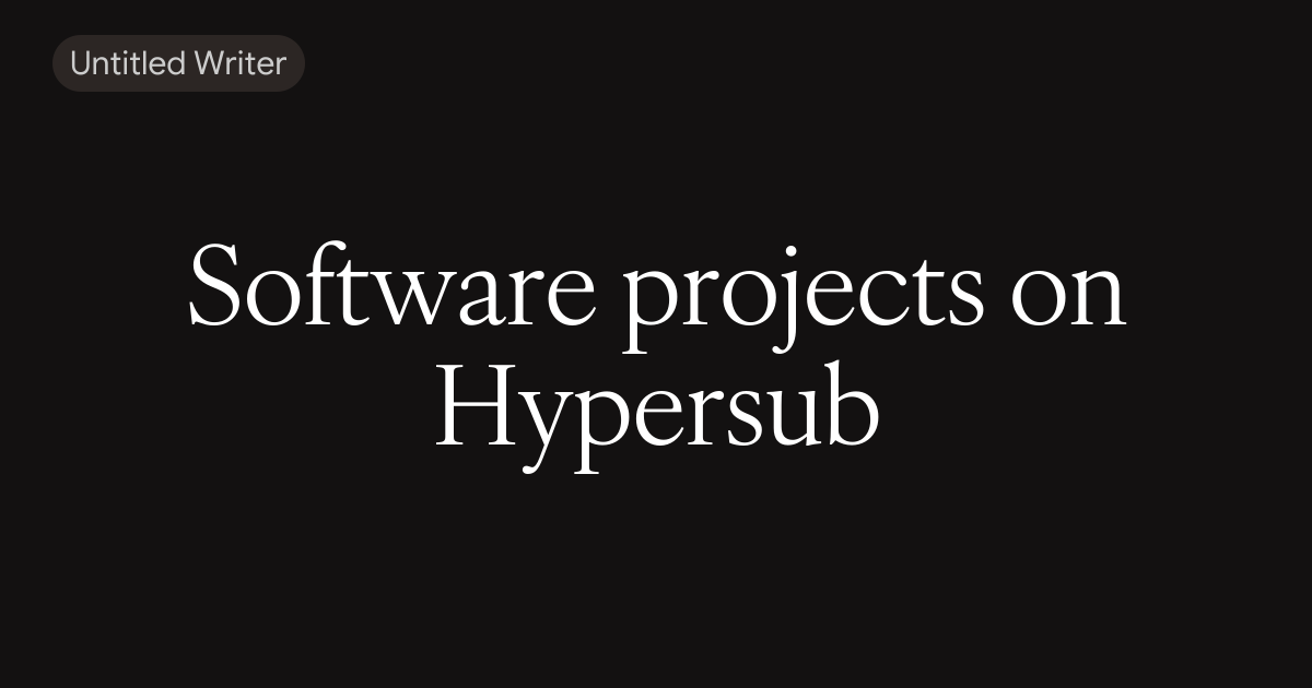 Software projects on Hypersub