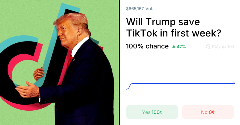Will Trump save TikTok in first week? (62% chance ATM)