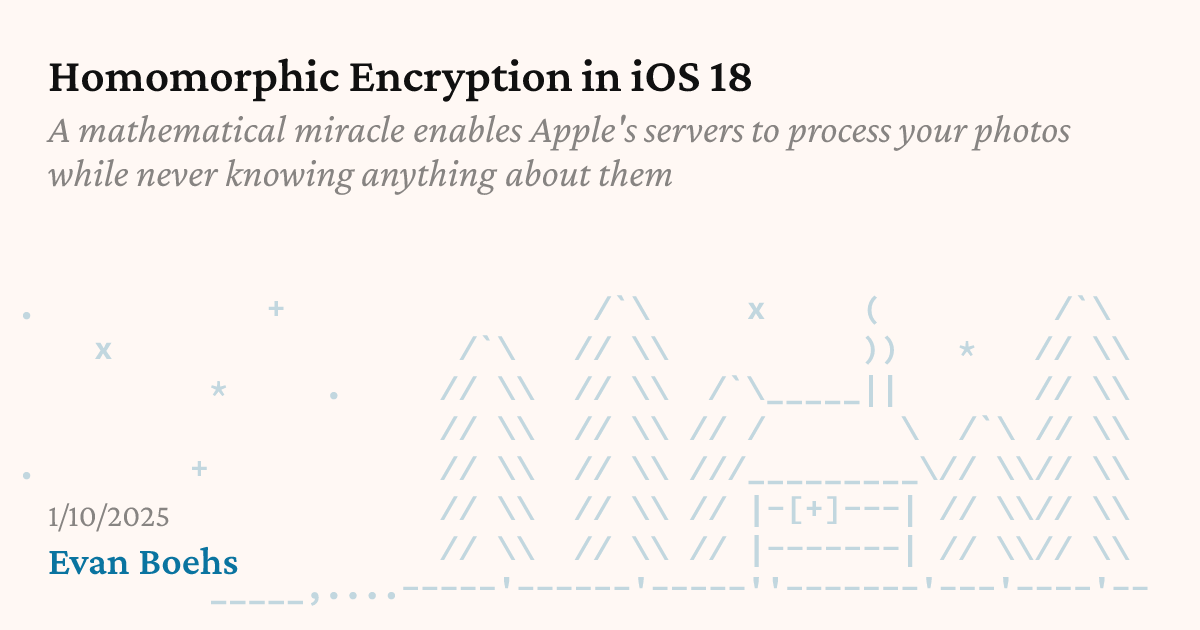 Homomorphic Encryption in iOS 18
