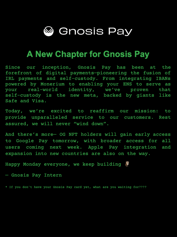 A New Chapter for Gnosis Pay 🦉💳