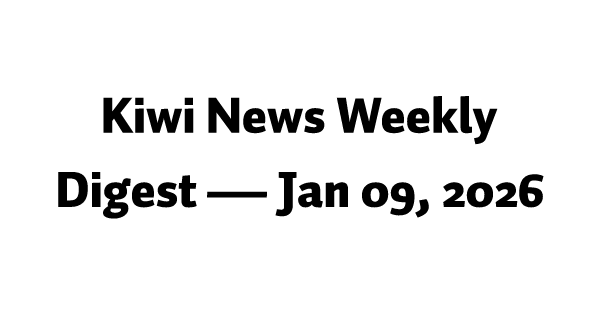 Kiwi News Weekly Digest — Jan 09, 2026