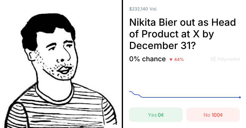 Nikita Bier out as Head of Product at X by Dec 31?