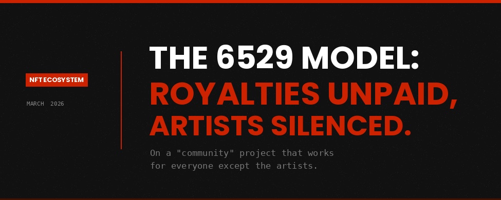 The 6529 model: royalties unpaid, artists silenced.